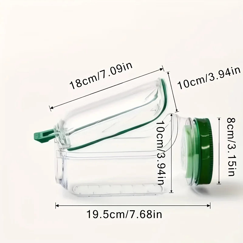 Salad Storage Can Container with Side-opening Cover Plastic Keep Fresh Box Kitchen Salad Storage Jar Leak-proof Sealed Jar